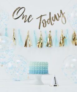 Blue and Gold 1st Birthday Decorating Kit