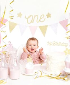 1st Birthday – Pink and Gold Decoration Kit