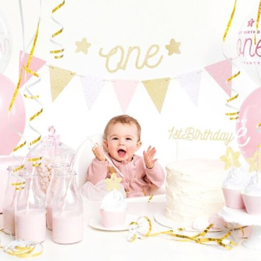 1st Birthday – Pink and Gold Decoration Kit